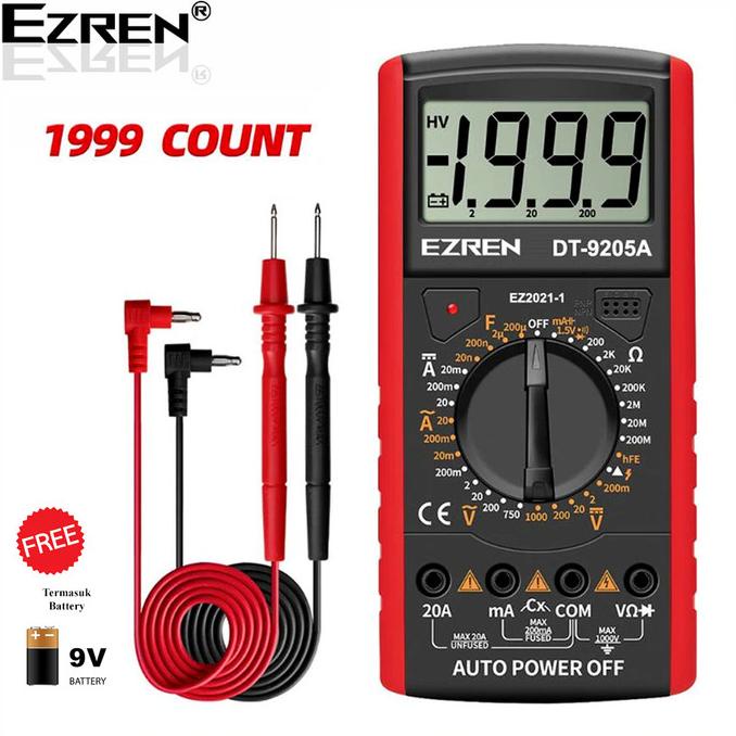 EZREN DT-9205A Multimeter Avometer Multitester Digital DC AC Diode TR