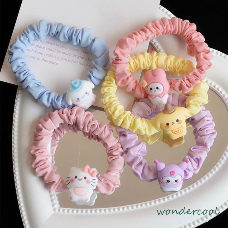 Cincin Usus Kecil Kartun Anjing Cinnamoroll  Cincin Rambut  Gaya Manis Manis Lucu Tali Rambut-Won