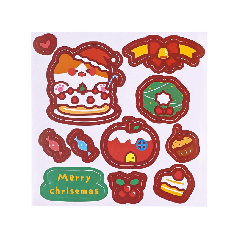 Stiker Motif Santa Claus / Snowman / Pohon Natal / Tahun Baru Untuk Dekorasi Notebook / Planner