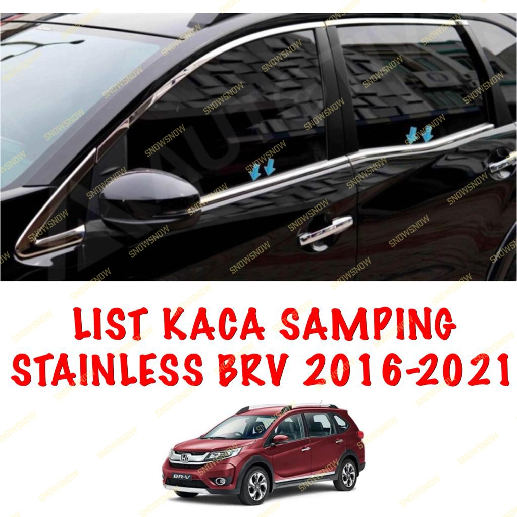 List Kaca Samping BRV 2016 2021 Stainless 6 pcs