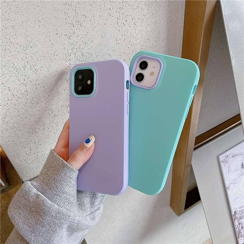 Soft Case Bahan Silikon Warna Permen Tahan Banting Untuk iPhone 11 Pro MAX Plus X XS MAX XR 7 8 6 6S Plus SE 2022 2020