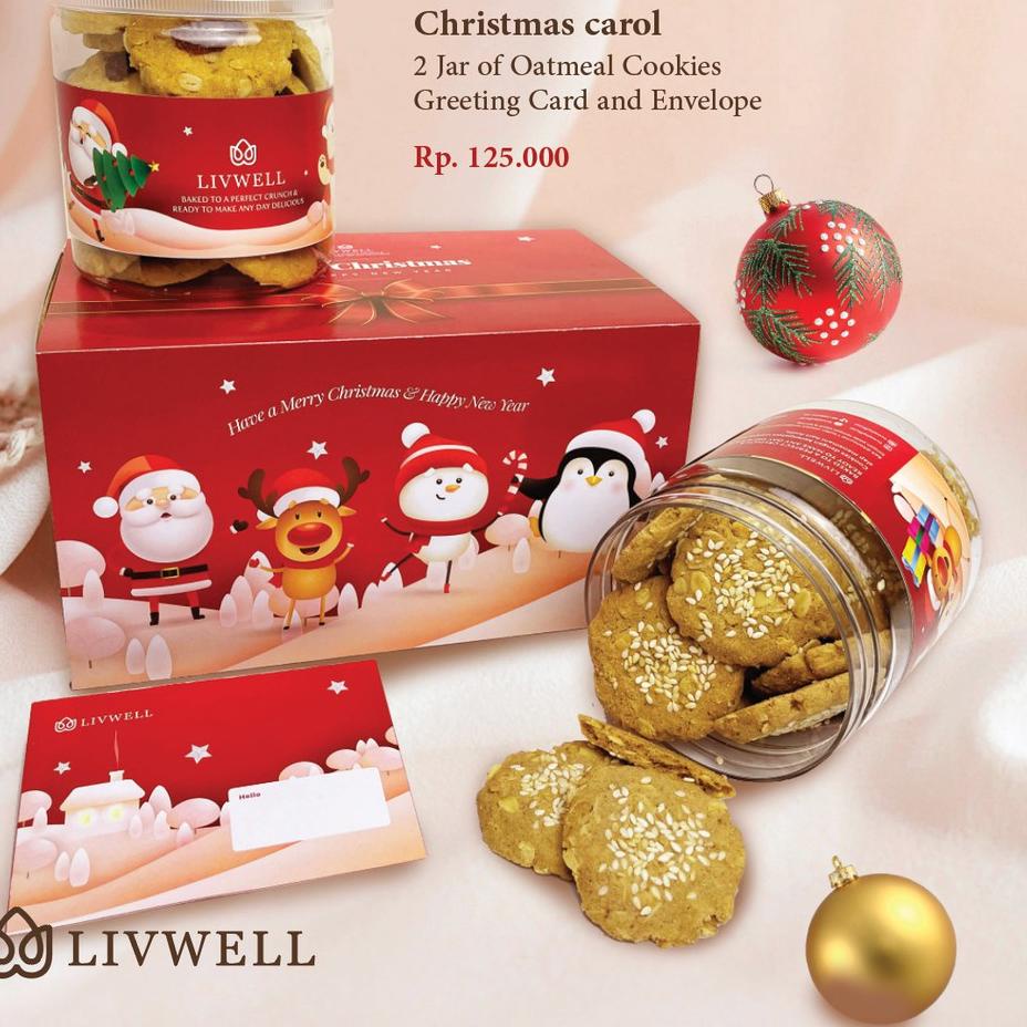 

✨Original✨ Livwell - [EXCLUSIVE HAMPERS] Oatmeal Cookies - Christmas [FREE CARD] murah