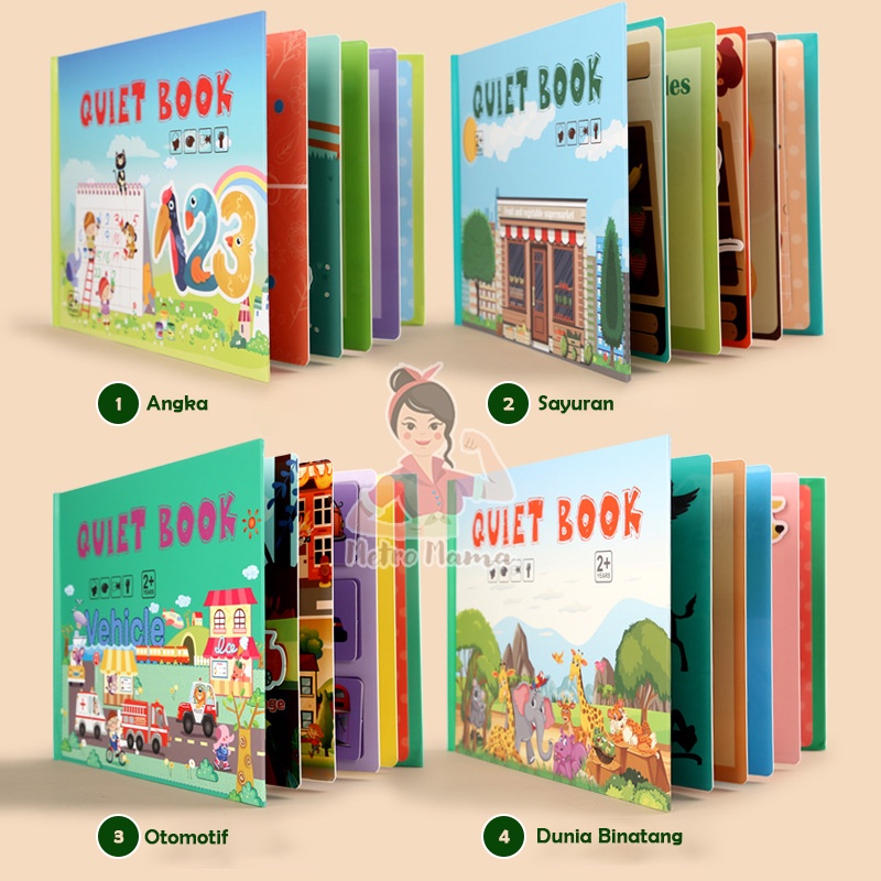 Buku Stiker Velcro Mainan Edukasi Anak QUIET BOOK Puzzle Sticker Gift Set