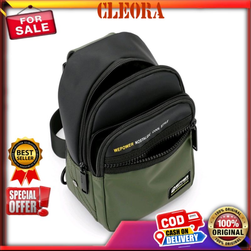 Tas Selempang Pria HAOSHUAI Original Sling Bag Pria Waist Bag Pria Waterproof Premium Kekinian Anak 
