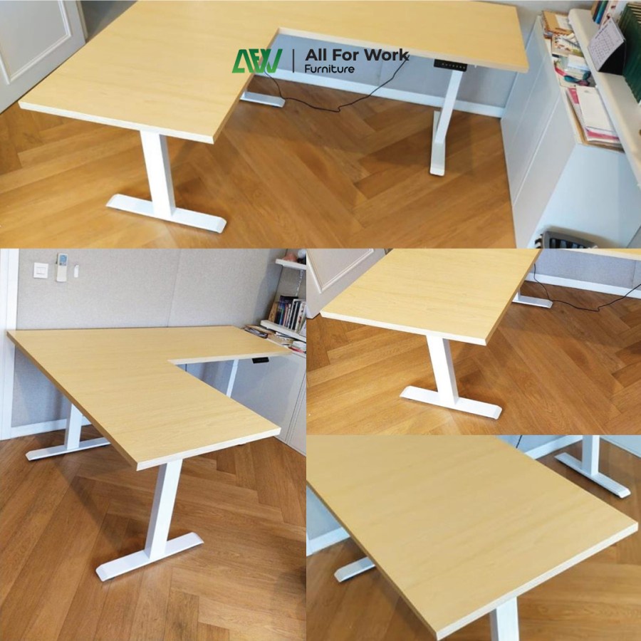 DOLF Meja Kerja Elektrik Adjustable Standing Office Desk L-SHAPE - AFW