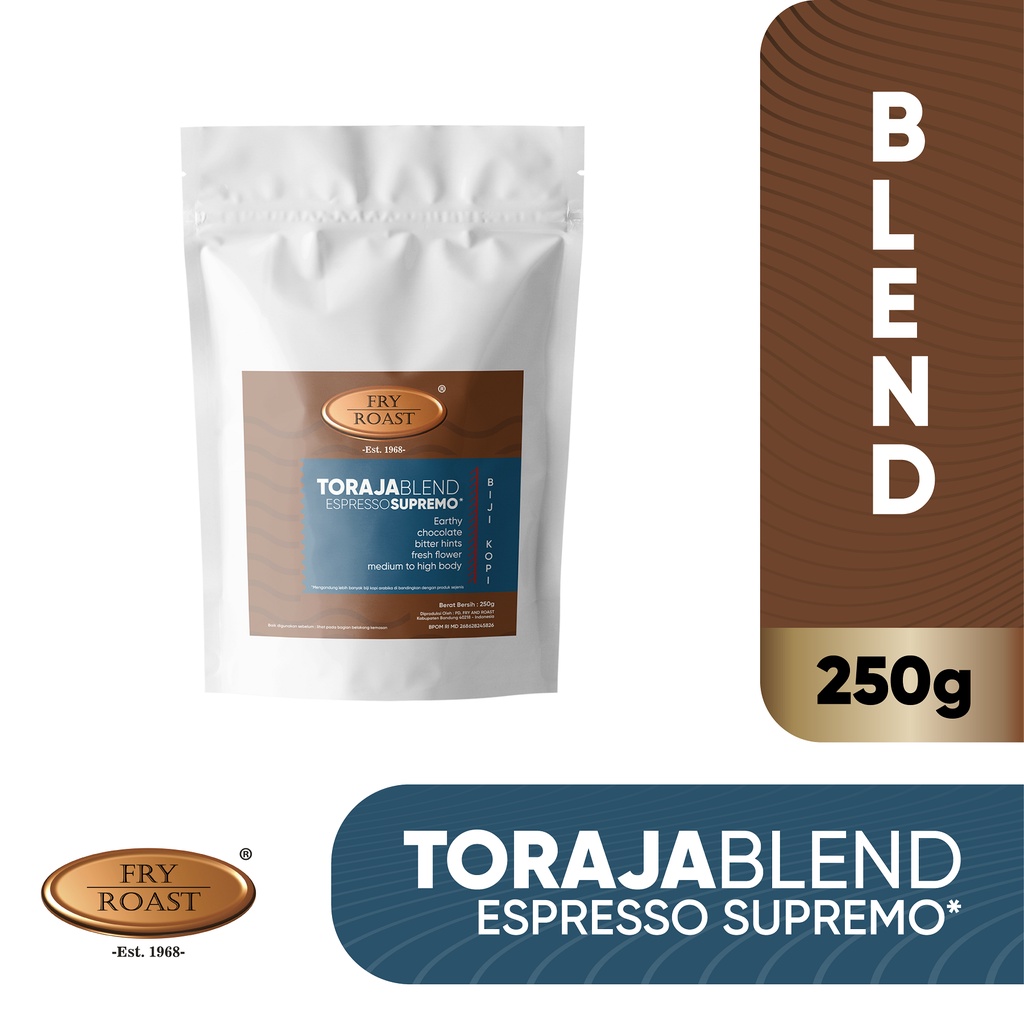 

KOPI TORAJA BLEND ESPRESSO SUPREMO 250 GRAM BIJI/BUBUK
