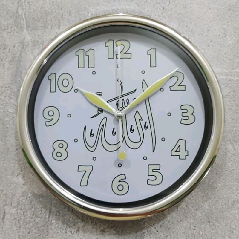 Jam Dinding Esa Nuansa islami kaligrafi Arab Gold Ukuran 20cm