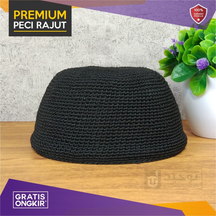 Peci Rajut Yaman Polos / Peci Rajut Tebal Premium / Peci Sulam Handma