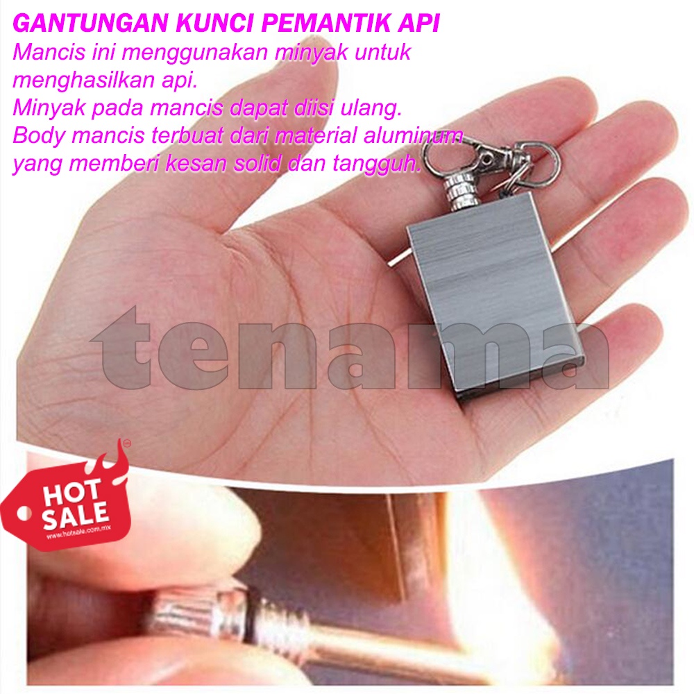 Gantung Kunci Mancis Kecil Korek Api Minyak Lighter Matches Mini