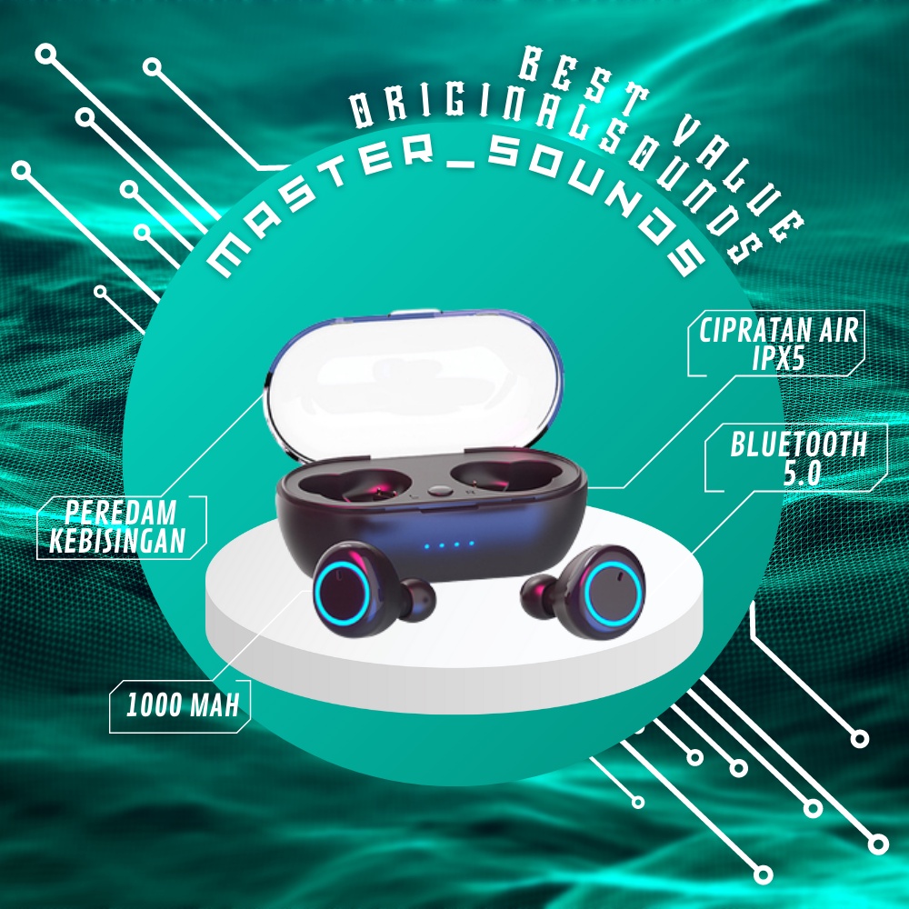 Tws Airbuds Earphone Bluetooth 5.0 Wireless 1000 mAH Earbuds Water Proof with Mic Airbuds Handset Ha