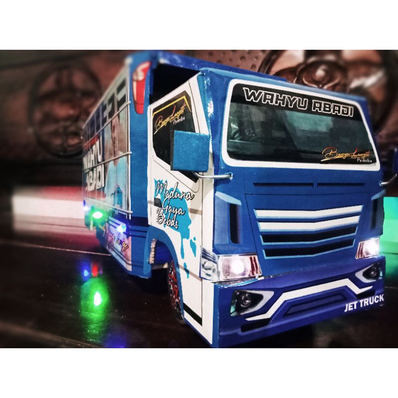 cod miniatur truk oleng biru wahyu abadi fariasi ful lampu murah