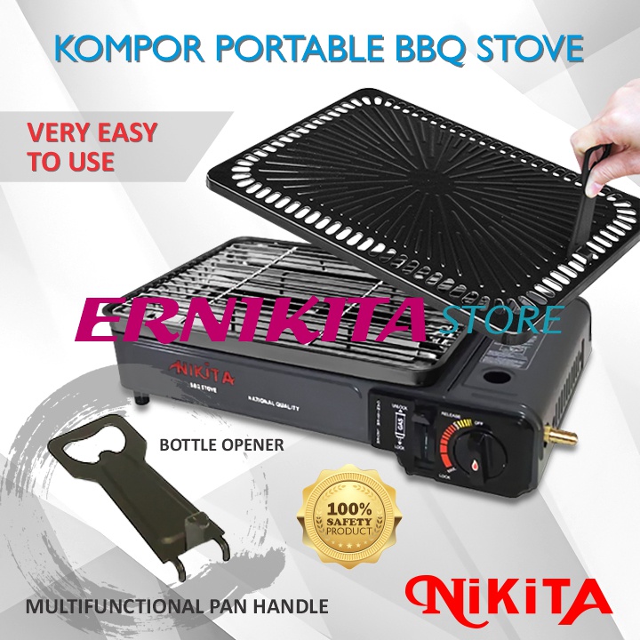 NIKITA KOMPOR PORTABLE BBQ 2 IN 1 - Multi Grill Panggangan Barbeque