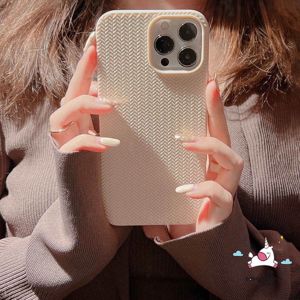 Soft Case Rajut Motif Sweater Untuk iPhone 11 12 13 14 Pro MAX 7 Plus 8 Plus SE 2020
