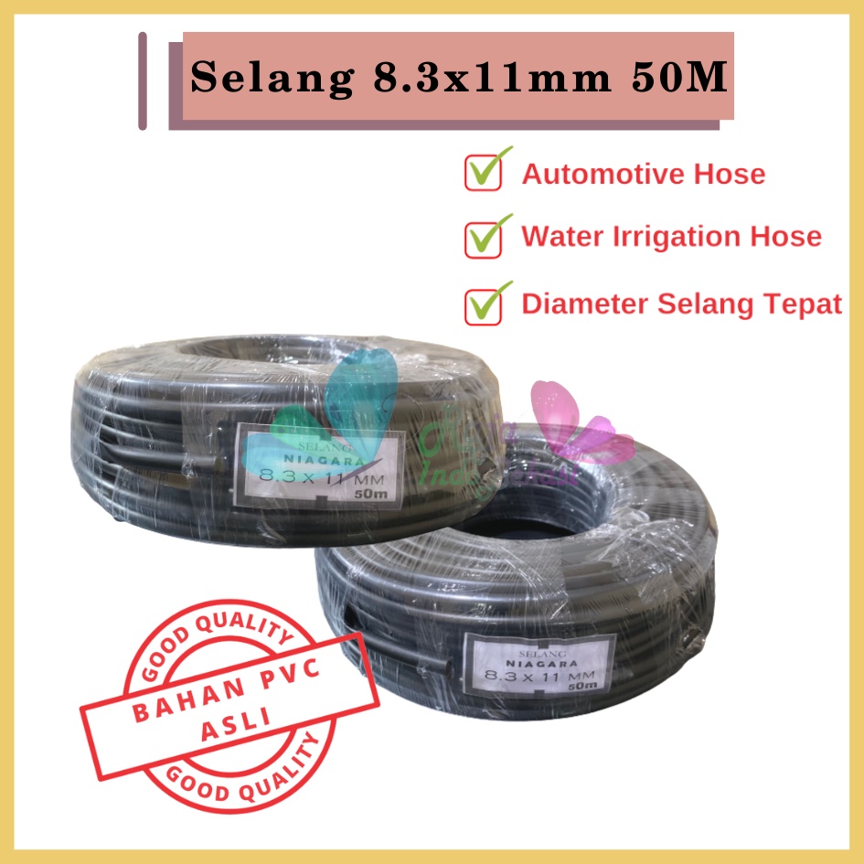 Selang Pe 11mm 16mm 1ROL 50m 100m Kualitas Bagus Fertigasi Irigasi Hidroponik NFT / DFT /Selang PE 8/11 mm-SELANG PE 8 / 11MM ALAT SIRAM HOSE IRIGASI HIDROPONIK FERTIGASI SPRAYER MISTING HDPE TAMAN KEBUN AIR KNAPSACK GENDONG 8 12 MM