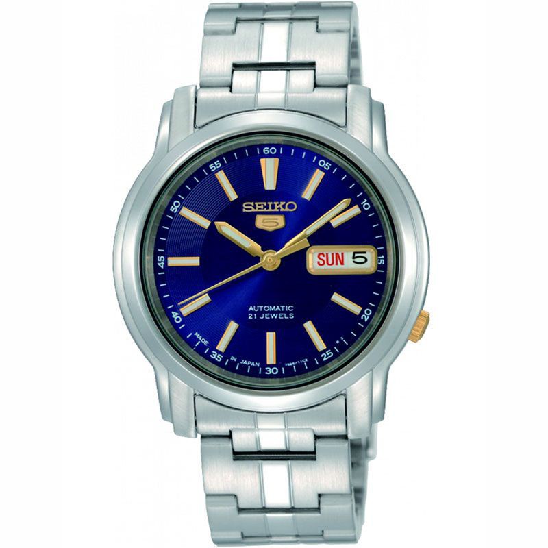 JAM TANGAN UNISEX SEIKO 5 SNKL79K1 AUTOMATIC STAINLESS STRAP BLUE