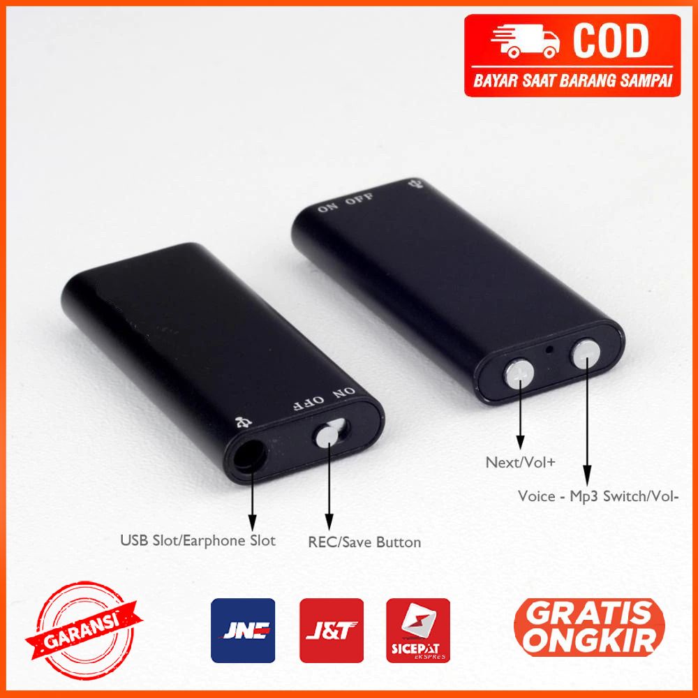 Perekam Suara Hyperbolic Digital Voice Recorder 8GB - GX-R01