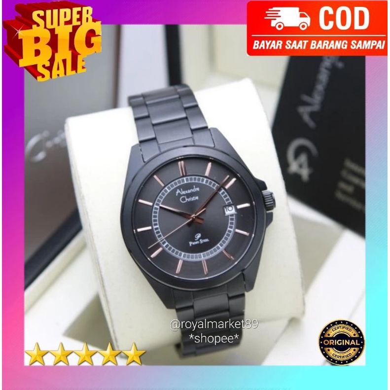 [PILIHAN WARNA LAIN GESER FOTONYA] ORI JAM TANGAN PRIA ALEXANDRE CHRISTIE ANALOG RANTAI STAINLESS AR