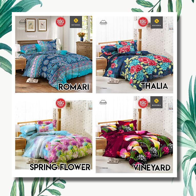 KENDRA Sprei 180X200 / 160X200 motif Autumn Leaves Black Blue White Cactus Pooh Tsum Tsum Day Dream 