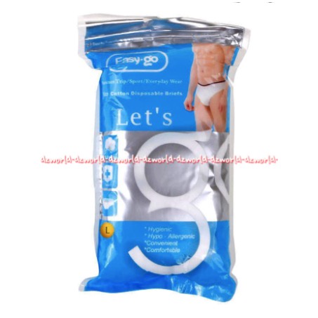 Easy Go lets Go Cattoon Disposable 5pcs Celana Dalam Pria Sekali Pakai Underwear Cowok Isi 5 EasyGo lets Go Katun Hygienic Dispo Sable