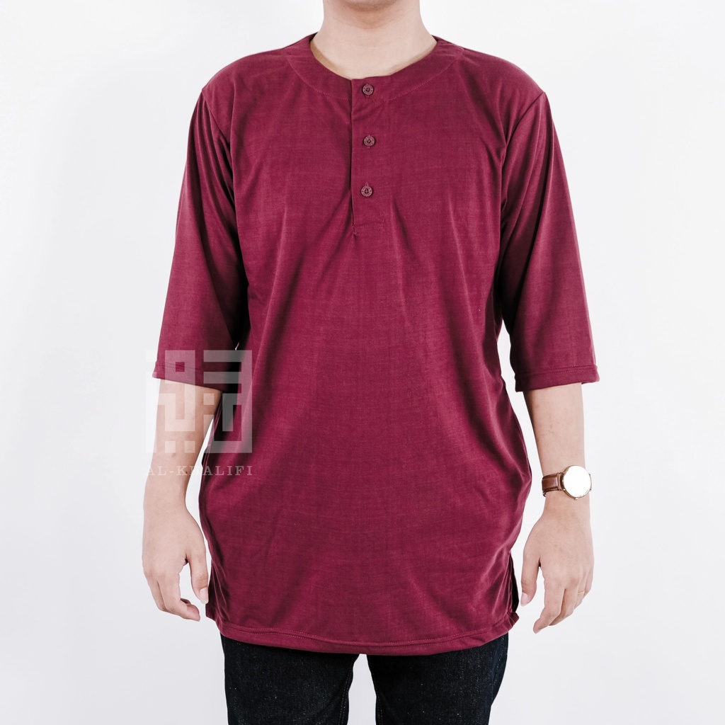 Kurta Pakistan Bahan Kaos Lengan 3/4 Baju Koko Muslim Pria