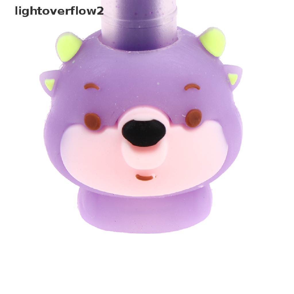 (lightoverflow2) Pulpen 6 Warna Fluorescent Bentuk Gurita Bahan Silikon Untuk Hadiah