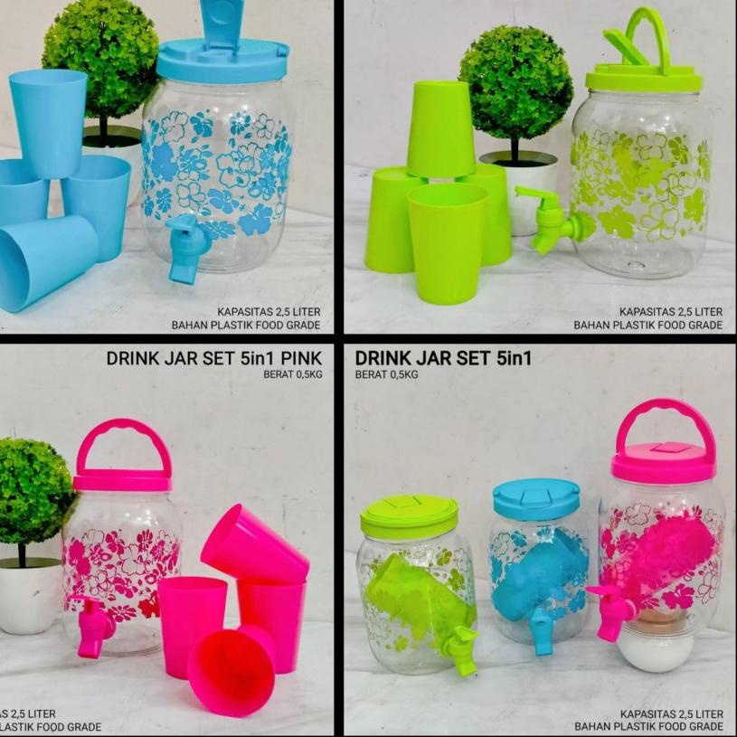Silahkan Belanja--DISPENSER AIR MINI / DRINK JAR 2,5L SET ISI 5