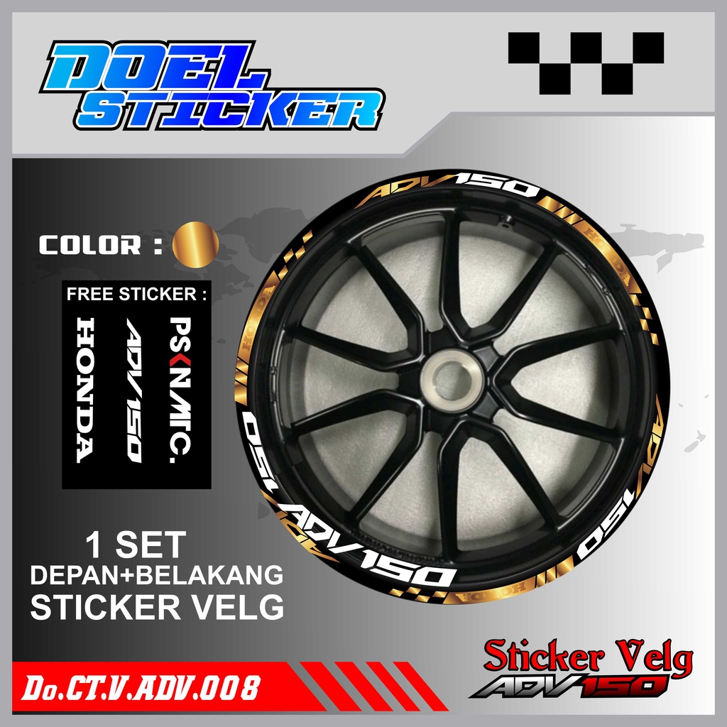 STICKER CUTTING LIST VELG HONDA ADV 150 VARIASI MOTOR DOEL 008