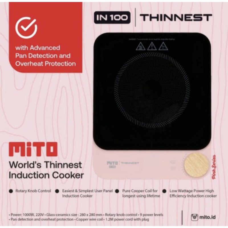 Mito Kompor Listrik MITO 1000 Watt Induction Cooker Mito IN100