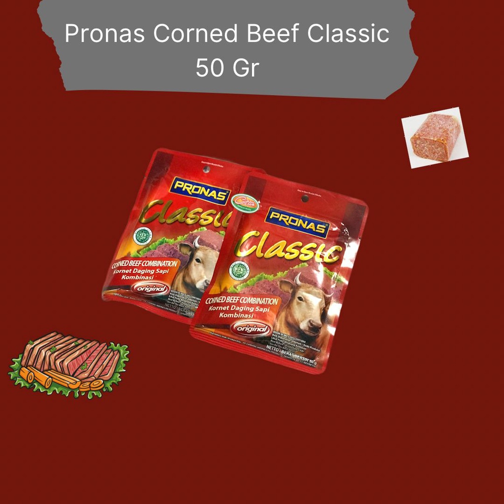 

Pronas Classic Corned Beef 50g (kornet daging sapi)