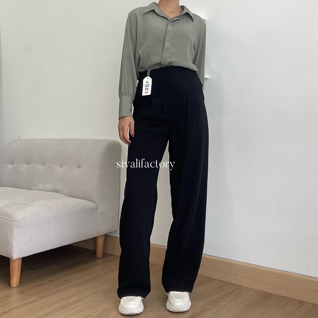 SIVALI Noel Pants - Celana Kulot Highwaist Wanita Kantor Formal / Casual