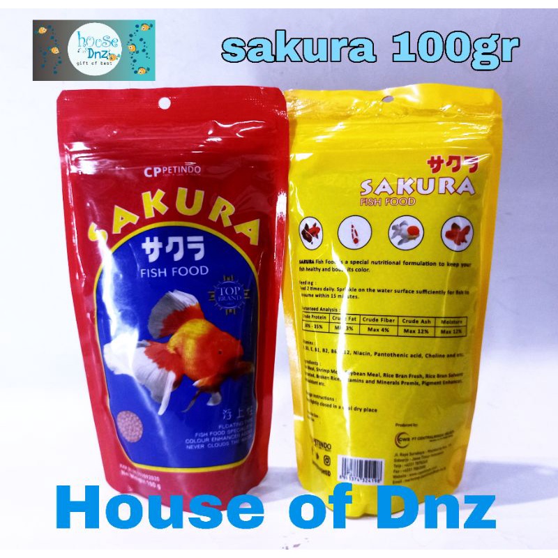 Pelet Sakura 100 gr Pakan Mas Koki Makanan Ikan Air Tawar Tinggi Protein