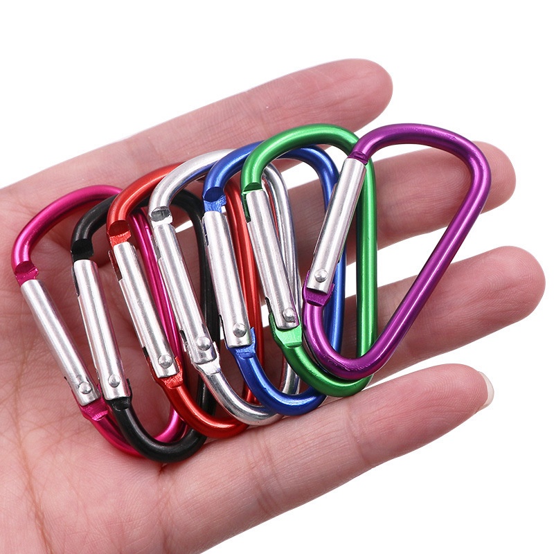 1pc Carabiner Bentuk D Bahan Aluminum Alloy Aneka Warna Untuk Outdoor / Climbing