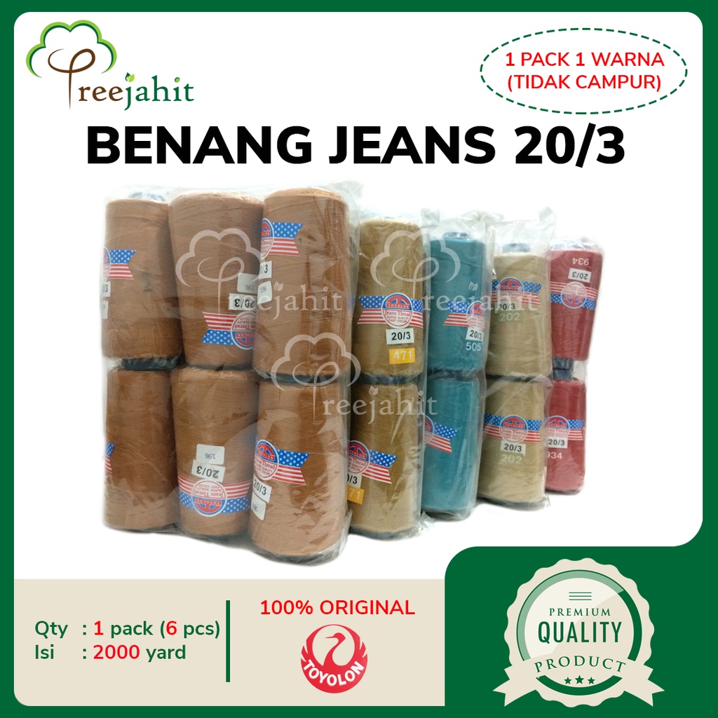 Benang Jahit Jeans Merk Toyolon 20/3 2000Y / Pack