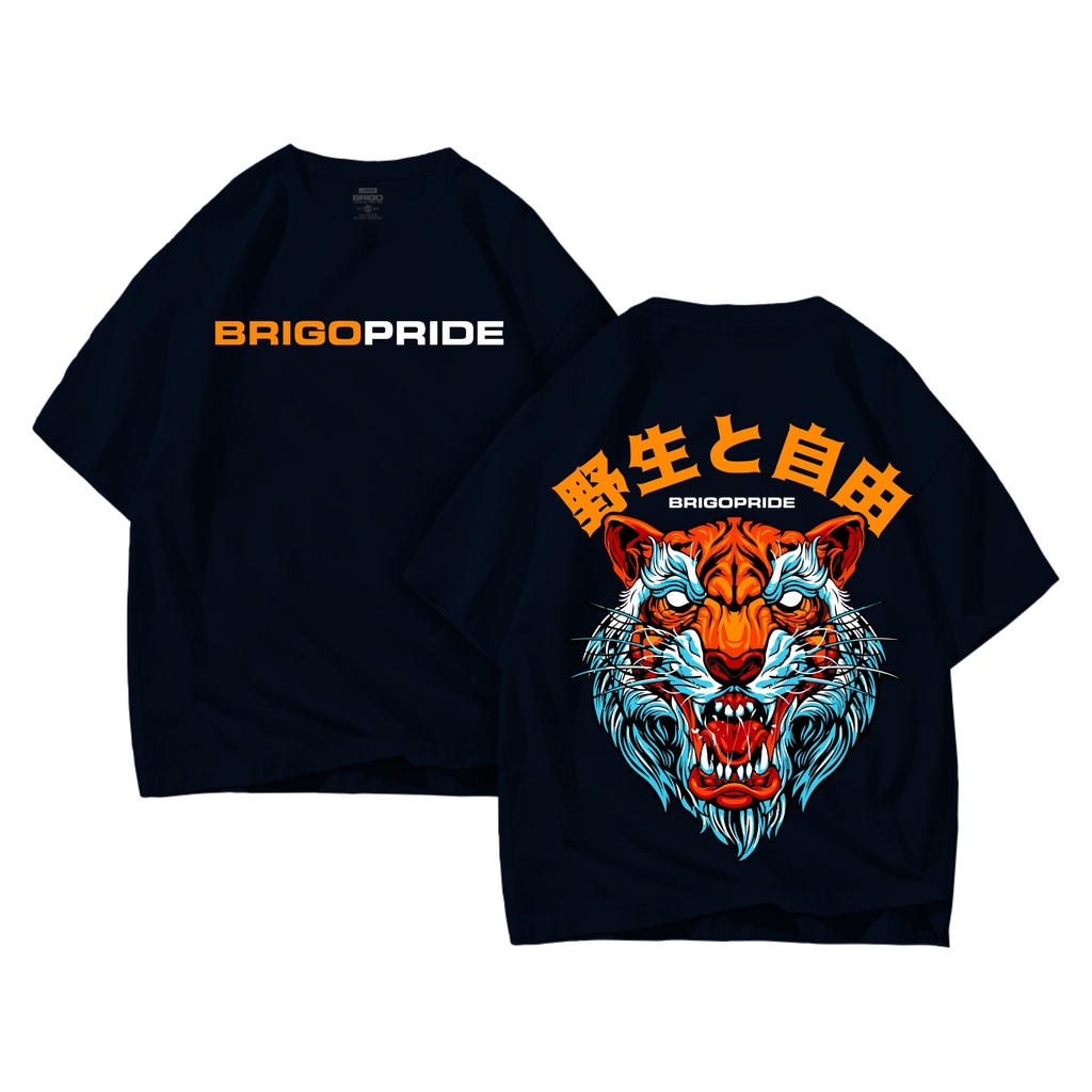 BRIGO Kaos Oversize TIGER JAPAN II Kaos Oversize Print DTF II Kaos Jumbo Size Pria &amp; Wanita