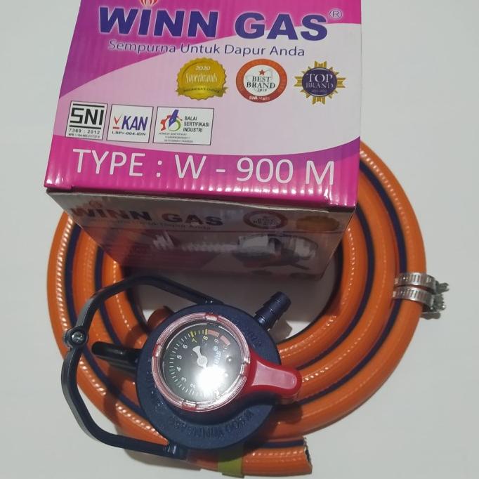 Regulator WINN GAS W 900 M Ultimate Selang Gas LPG 700 PSI Orange