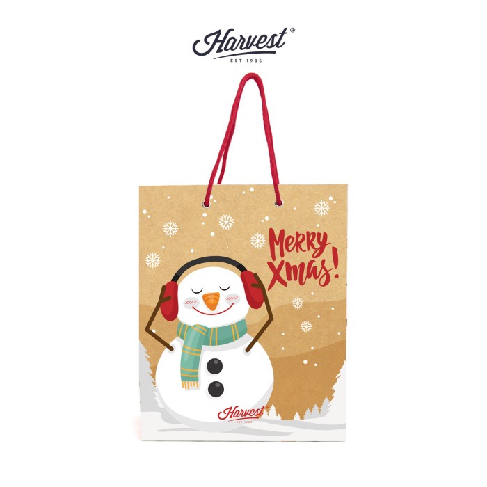 

Paper Bag Natal / Christmas Harvest Merry Xmas (M) - Snowman