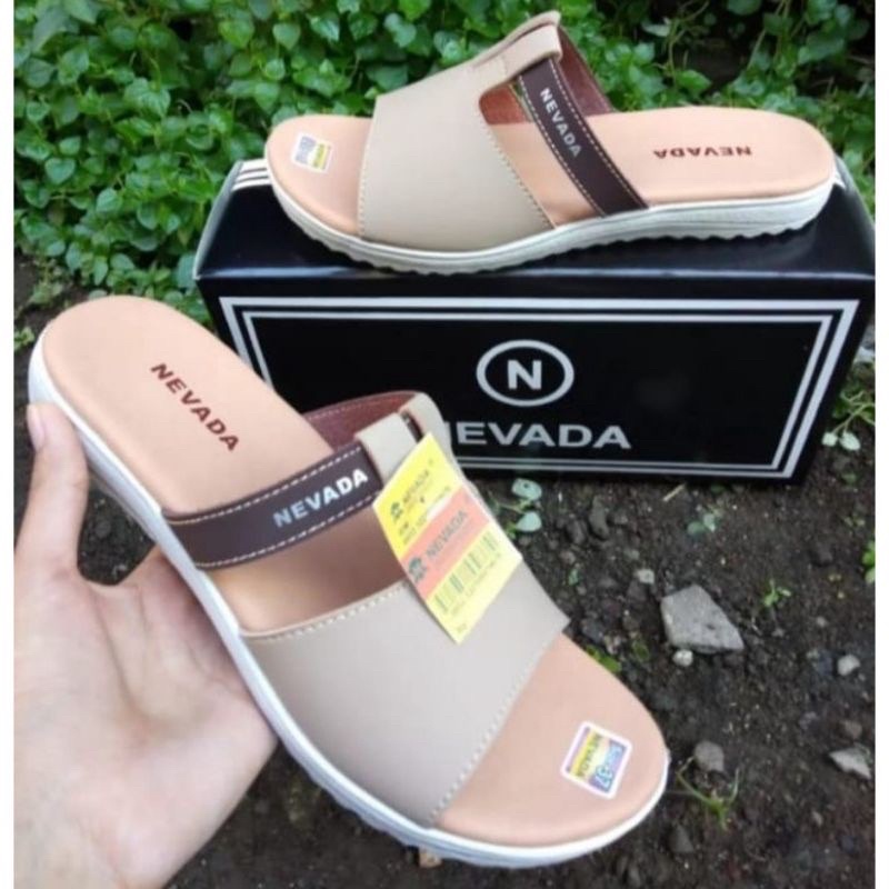 Sandal Nevada Pink Merah Maroon Cream Sandal Wanita Flat