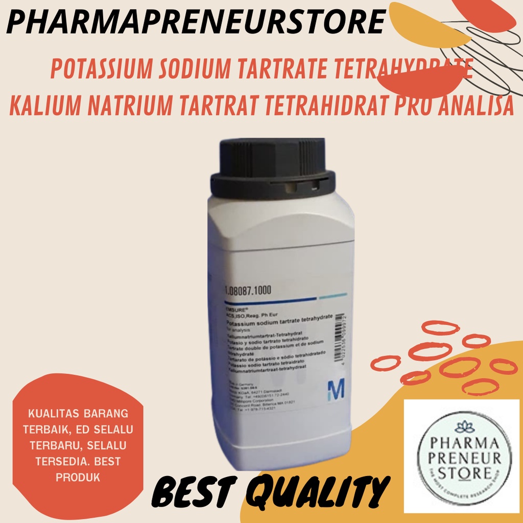 POTASSIUM SODIUM TARTRATE TETRAHYDRATE / KALIUM NATRIUM TARTRAT TETRAHIDRAT PRO ANALISA 5 GRAM DAN 10 GRAM KEMASAN MERCK BEST QUALITY