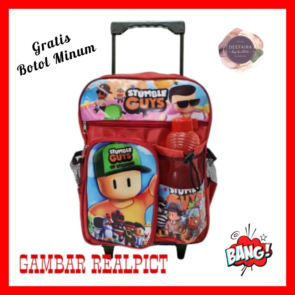 Tas Ransel Troli Anak Laki Laki SGuys Cx1 Free Botol Minum Untuk Anak Tk Dan Sd