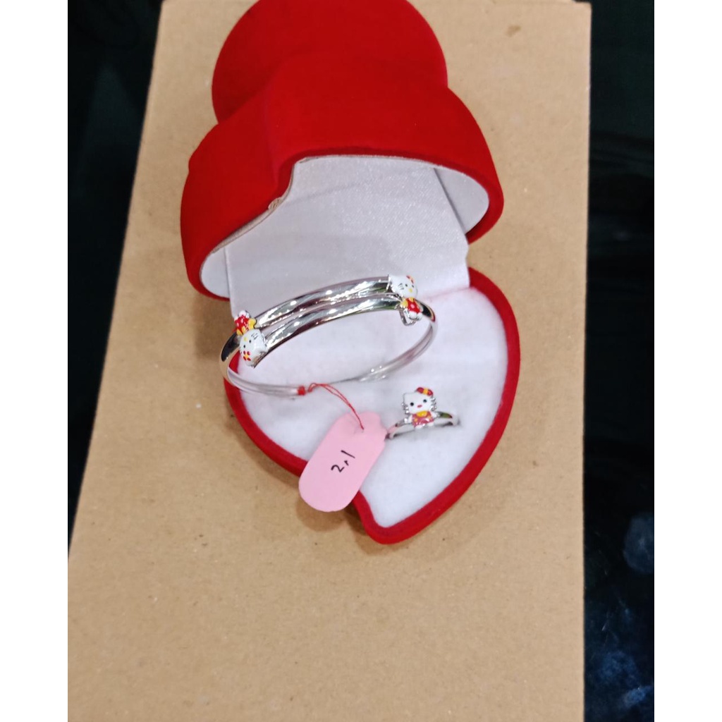 1 SET GELANG DAN CINCIN HK ANAK PERAK ASLI 925