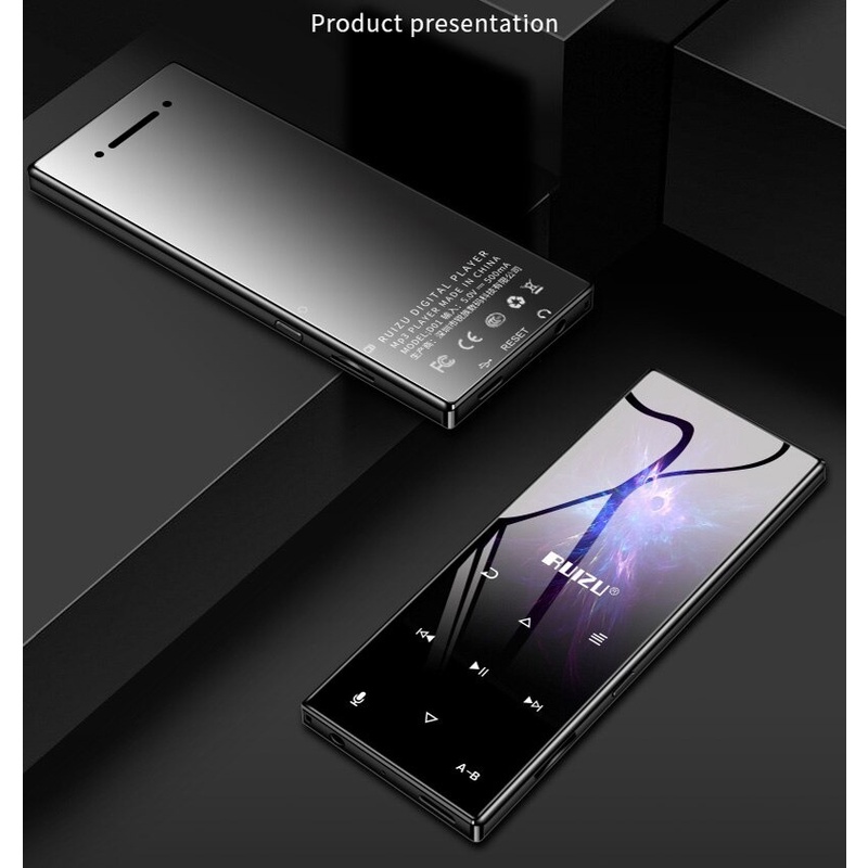 GSuV Ruizu Hifi Dap Mp3 Player Bluetooth 8gb D29 Black Or-i