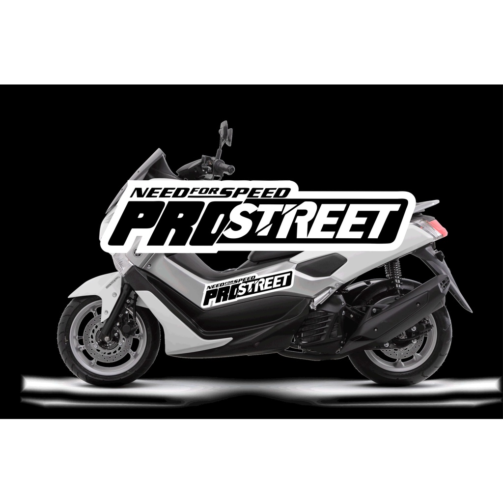 STRIPING CUTTING STICKER NMAX motor putih sticker black