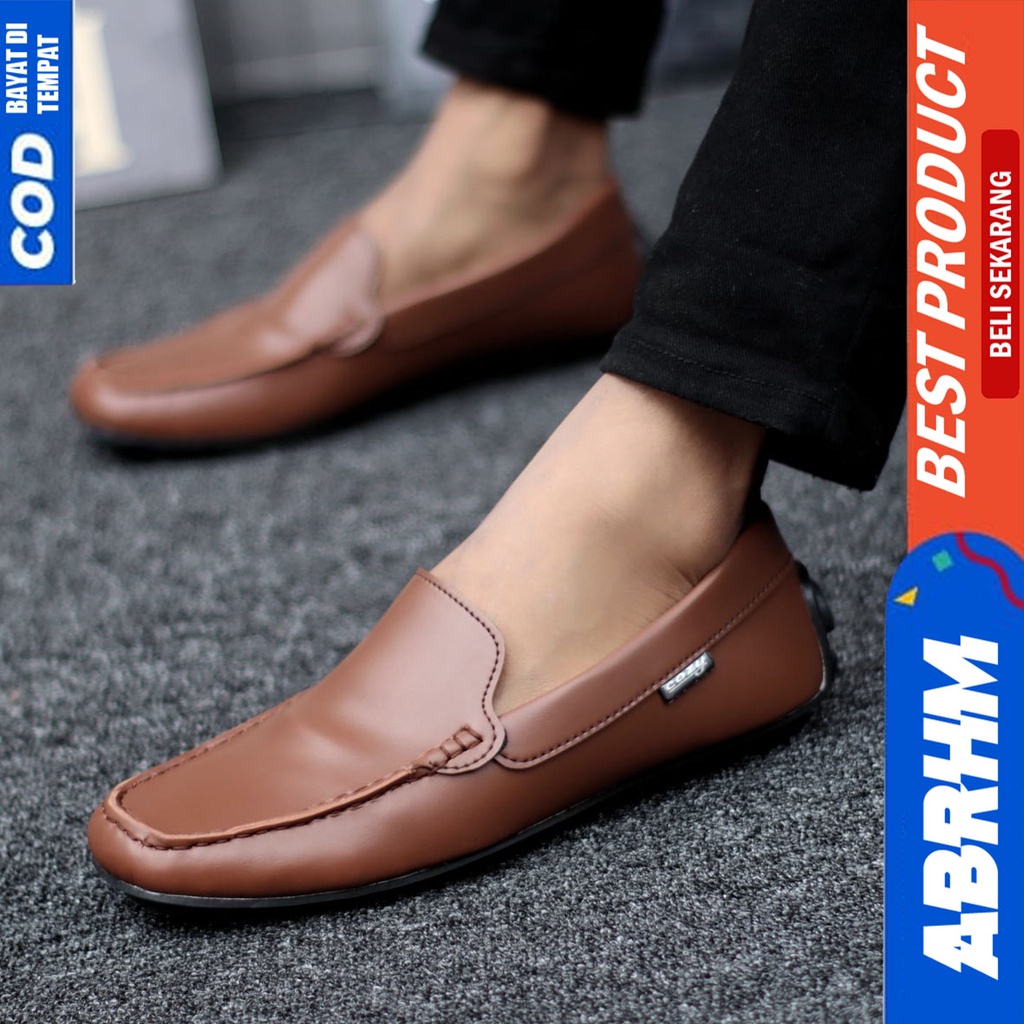 Sepatu Formal Pantofel Kerja Kantor Hitam Polos Pria Original Abrhm Vanezia