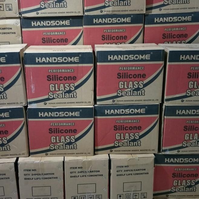 

Silicone Sealent glass Handsome Clear , Black dan white - Hitam