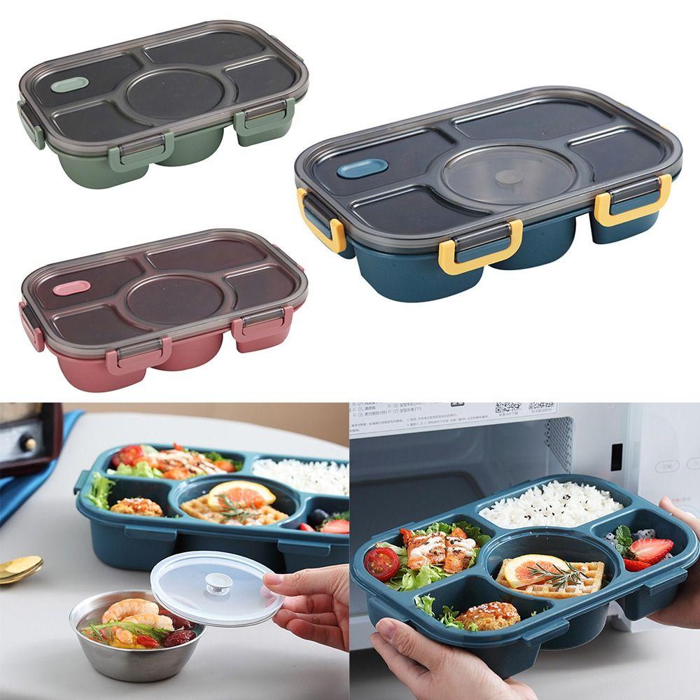 Preva Divided Plate Lunch Box Anti Bocor Disegel Waterwash Plastik Kapasitas Tinggi Bento Box