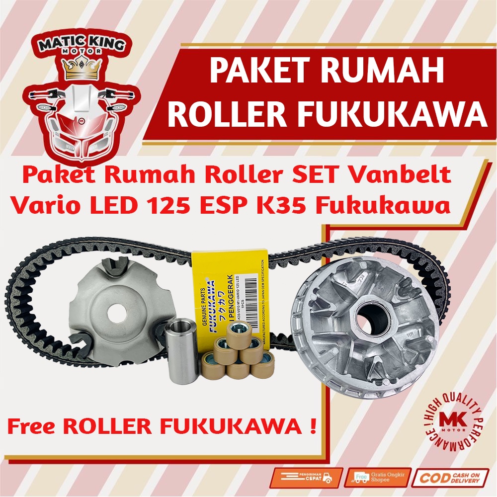 Paket Kirian Rumah Roller Vanbelt KIT Honda Vario 125 Fi ESP K35 K59 Fukukawa