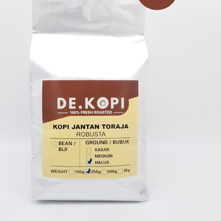 

FREE ONGKIR!Kopi Robusta Bubuk Biji Jantan Toraja 250 Gram Roasted Fresh Jamin Asli Kopi|KD2