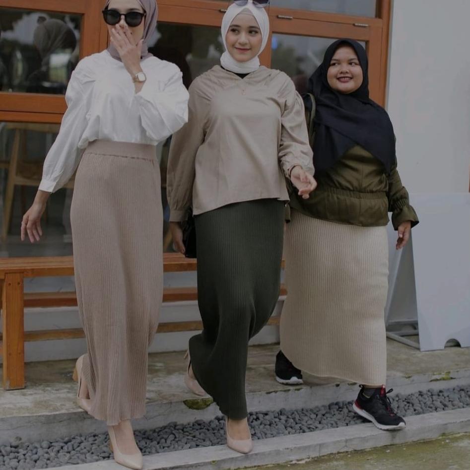 Siap Kirim Rok span rajut, rok knit, rok semi rajut premium