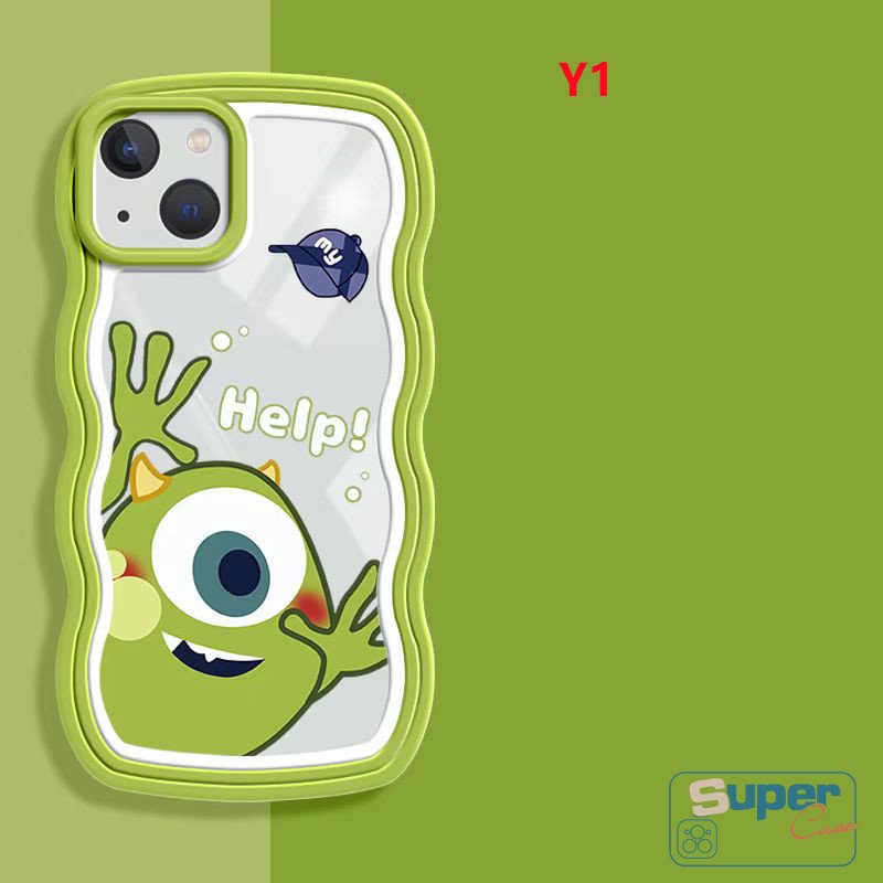 Untuk Oppo A17 A57 A15 A78 A95 A17K A16 A12 A55 Reno 8T A3s A16K A96 A9 A5 A1K A54 A74 A76 A15s A7 A5s A16E A53 A16s A52 A33 A72 A35 A32 Monster Kartun Lucu Lembut Bergelombang Edge Case