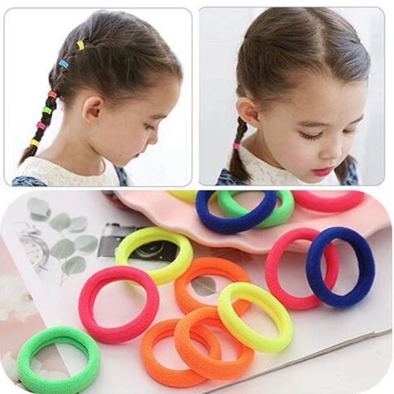 100 PCS IKAT RAMBUT DONAT TOWER RING KUNCIR IKAT RAMBUT AKSESORIES RAMBUT ANAK PEREMPUAN